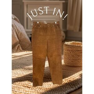 Bagatelle Women’s 10 Brown Suede Leather Pants Lined 34x30 Western Country